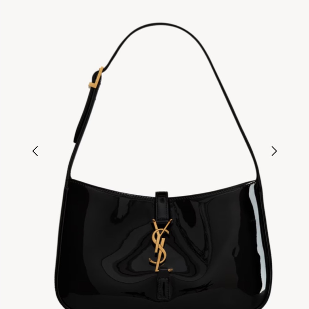 Saint Laurent Black Shoulder Bag with Gold YSL Logo